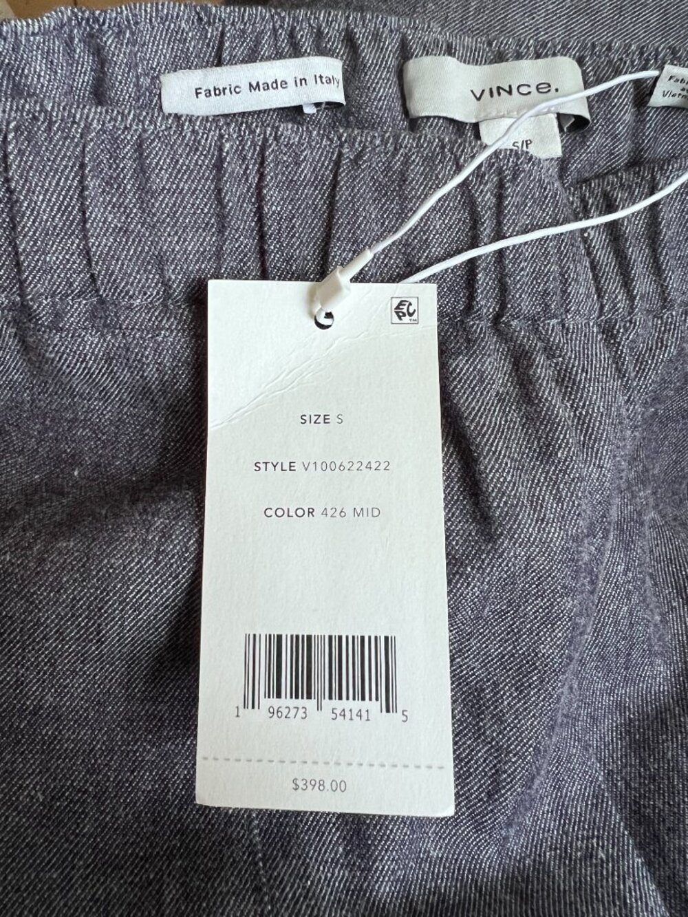 NWT Vince Women's Blue Mid Rise Casual Pull On Pants Size Small - Picture 9 of 9